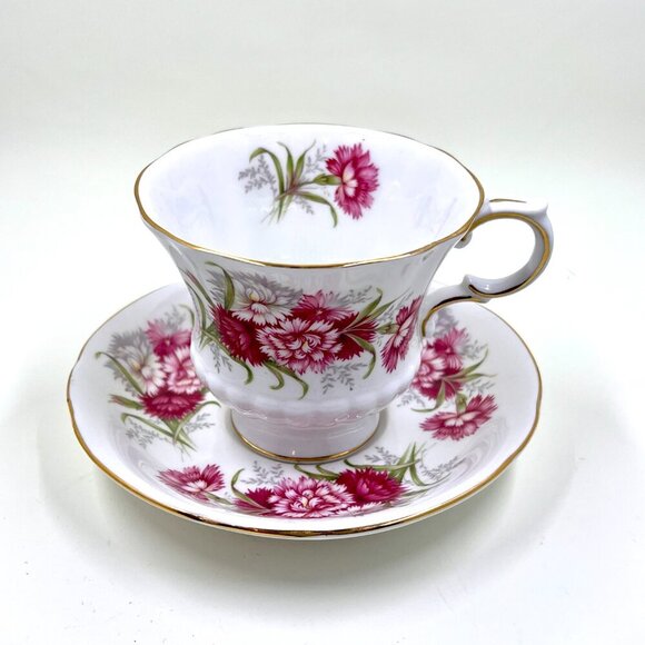 Vintage Paragon Teacup and Saucer, Flower Festival K, Footed Tea Cup Set - Picture 6 of 9